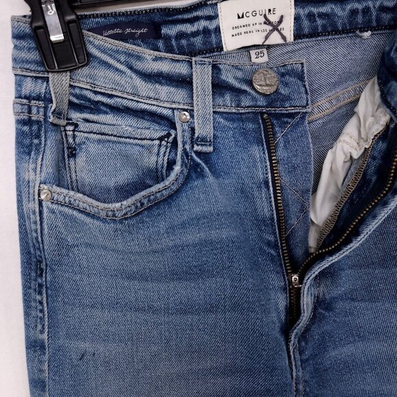 Anthropologie McGuire Jeans Valletta Straight Fringe Cropped Denim Size 25 - Picture 10 of 16